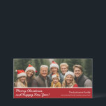 Merry Christmas with 1 horizontal panoramic photo Holiday Card<br><div class="desc">Merry Christmas and Happy New Year! Customize this with 1 photo and family name. Includes an option to add the first names of your family members.</div>