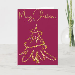 Merry Christmas, with a Glittery Christmas Tree Card