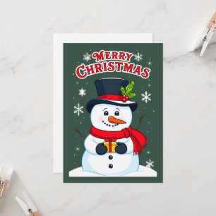 Merry Christmas with a Magic Snow Man Invitation
