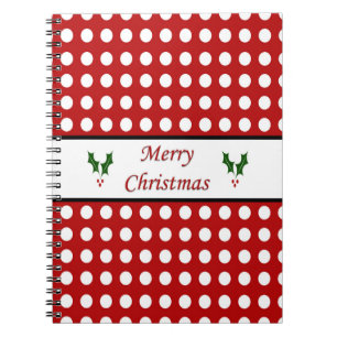 Merry Christmas with a Polka Dot pattern Notebook