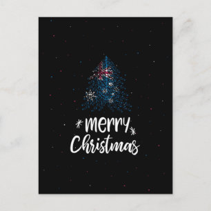 Merry Christmas with Australia flag Holiday Postcard