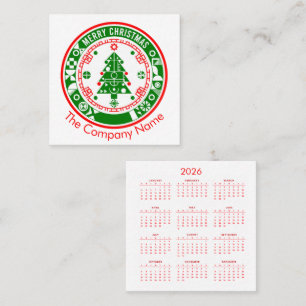 Merry Christmas with Calendar Square Business Card