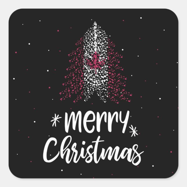 Merry Christmas with Canada flag Square Sticker (Front)