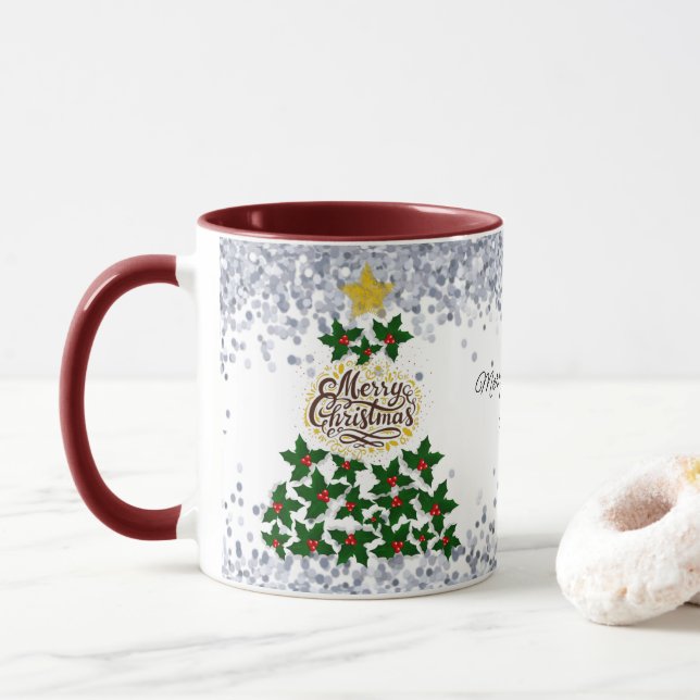 Merry Christmas with Christmas tree Mug (With Donut)