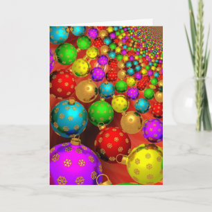 Merry Christmas with coloured baubles Holiday Card