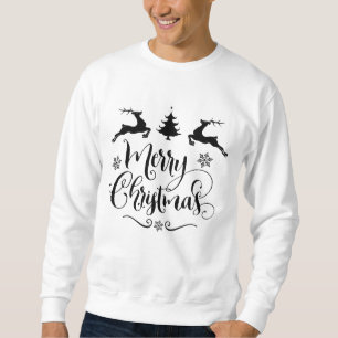 Merry Christmas with Deer and Christmas Tree Sweatshirt