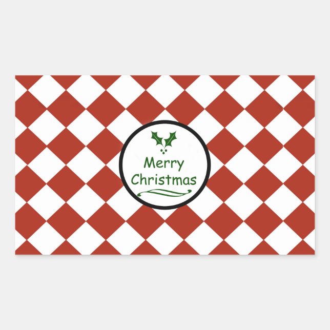 Merry Christmas with diamond pattern Sticker (Front)