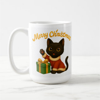 Merry Christmas with Emi the Black Cat Coffee Mug