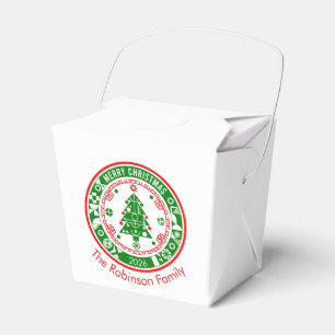 Merry Christmas with family name Favor Box