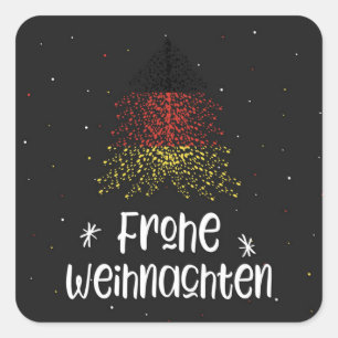 Merry Christmas with Germany flag Square Sticker