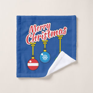 Merry Christmas with Hanging Balls Bath Towel Set