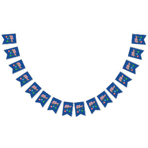 Merry Christmas with Hanging Balls Bunting Flags