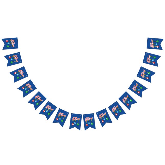 Merry Christmas with Hanging Balls Bunting Flags (All)