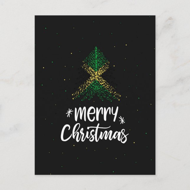 Merry Christmas with Jamaica flag Holiday Postcard (Front)