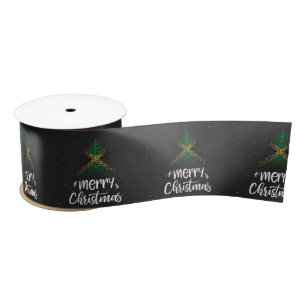 Merry Christmas with Jamaica flag Satin Ribbon