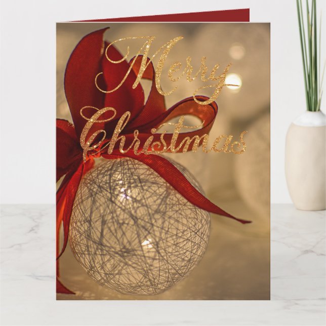 Merry christmas with light balls   card (Front)