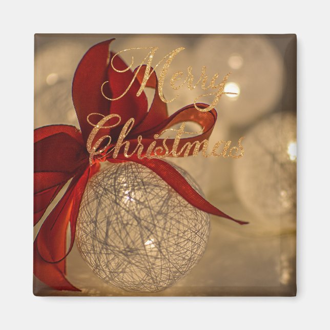 Merry christmas with light balls  magnet (Front)