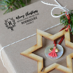 Merry Christmas with love from the (custom) family Rubber Stamp