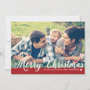 Merry Christmas with Love Photo Holiday Greeting Card