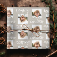 Merry Christmas with One Square Photo taupe