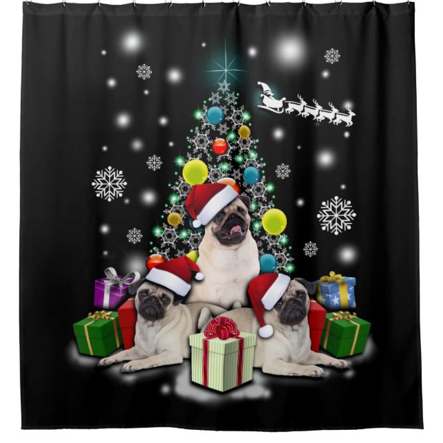 Merry Christmas with Pug Dog Animal (Front)