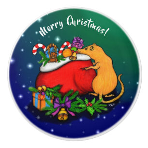 Merry Christmas with Rat Prince Ceramic Knob
