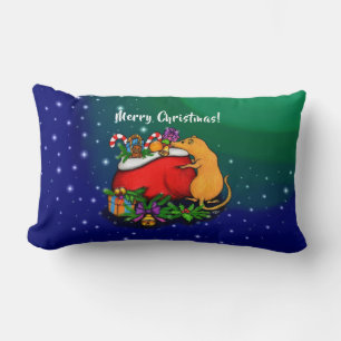 Merry Christmas with Rat Prince Lumbar Pillow