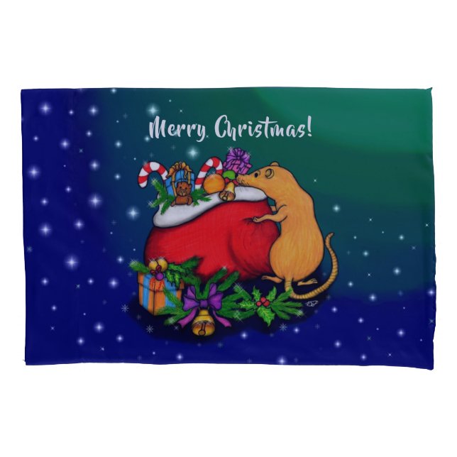 Merry Christmas with Rat Prince Pillowcase (Front)