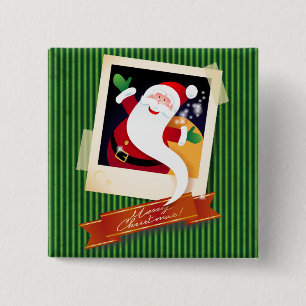 Merry Christmas with Santa! 2 Inch Square Button