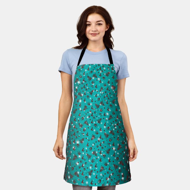 Merry Christmas with Santa and more 2 Apron (Worn)