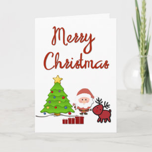 Merry Christmas with Santa and Rudolph Card