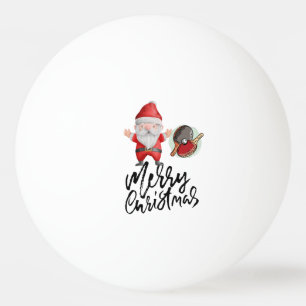 Merry Christmas with Santa Claus funny face Ping P Pong Ball