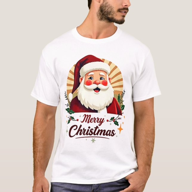 Merry Christmas with Santa Claus T-Shirt (Front)
