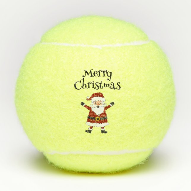 Merry Christmas with Santa Claus Tennis Balls (Front)
