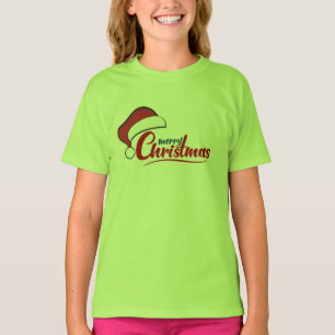 Merry Christmas with Santa Hat T-Shirt