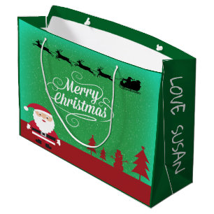 Merry Christmas with Santa Personalized Large Gift Bag