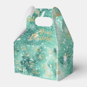 Merry Christmas With Snowflakes Favor Box