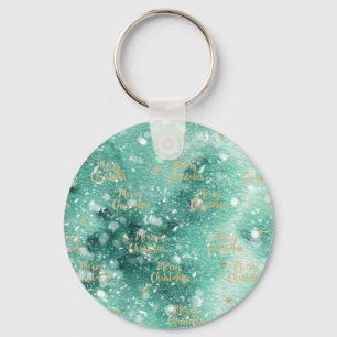 Merry Christmas With Snowflakes Keychain