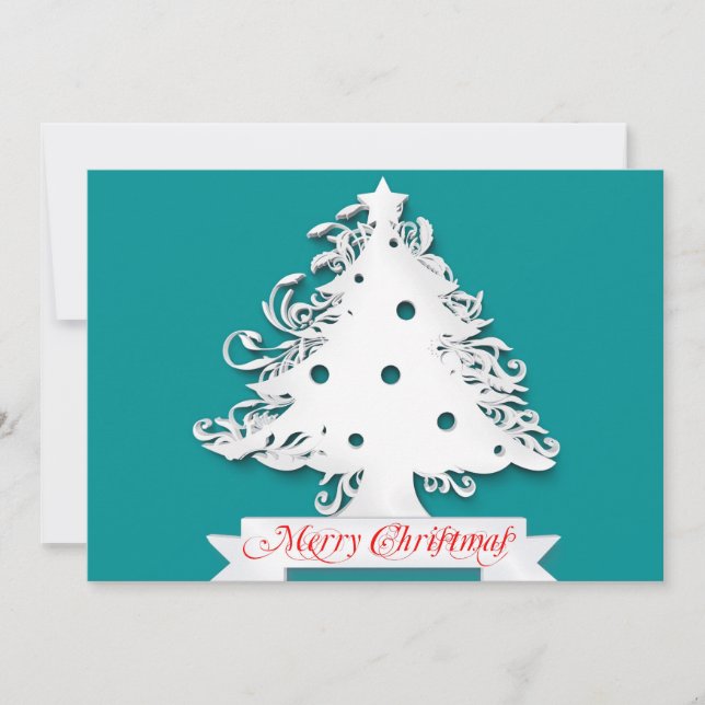Merry Christmas with Tree Holiday Card (Front)