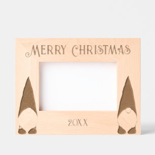 Merry Christmas with Two Gnomes Etched Frames