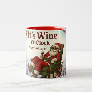 Merry Christmas with Winter Reindeer holiday gift Two-Tone Coffee Mug