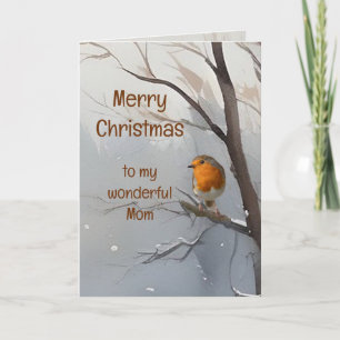 Merry Christmas Wonderful Mom Watercolor Card