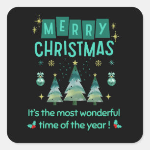 Merry Christmas - Wonderful Time of the Year Square Sticker