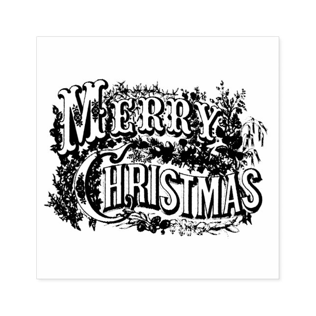 "MERRY CHRISTMAS" WOOD ART STAMP (Imprint)