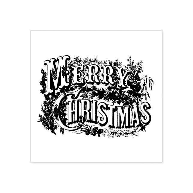MERRY CHRISTMAS WOOD ART STAMP (Imprint)