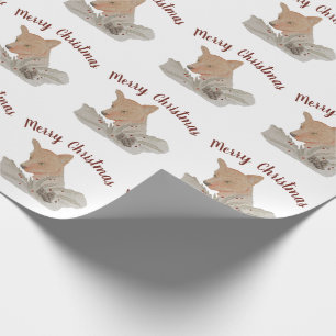 Merry Christmas Woodland Fox Wrapping Paper