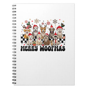Merry Christmas Woofmas Dog Lovers Puppies Santa R Notebook