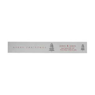 Merry Christmas Wrap Around Return Address Label