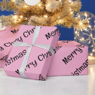 Merry Christmas Wrapping Baby Pink Wrapping Paper