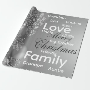 Merry Christmas Wrapping Family Love Friends Paper